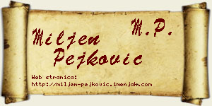 Miljen Pejković vizit kartica